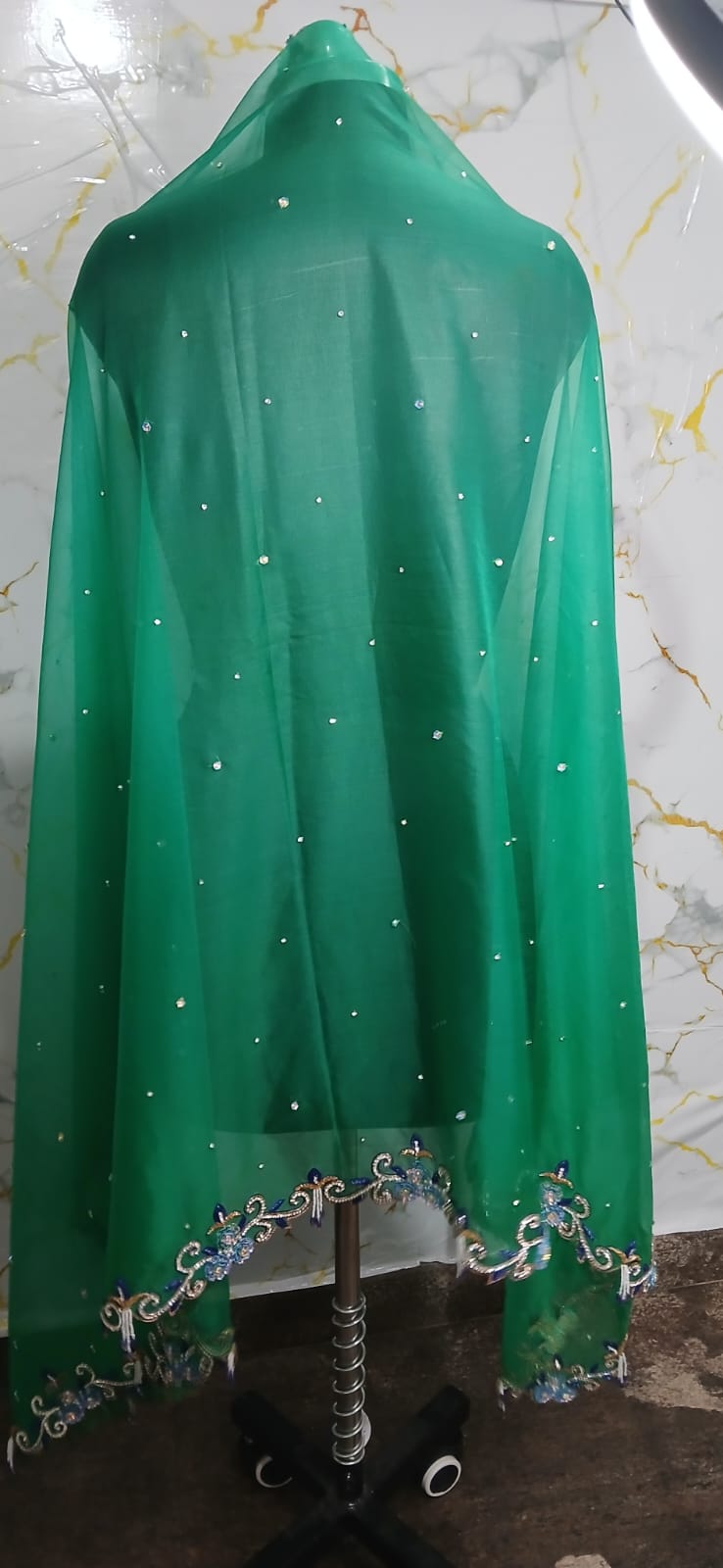 Green Dupatta Back View